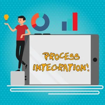 Text sign showing Process Integration. Conceptual photo sharing of data and イラスト素材