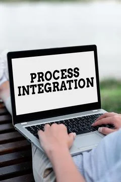Text sign showing Process Integration. Internet Concept sharing of data and Foto stock
