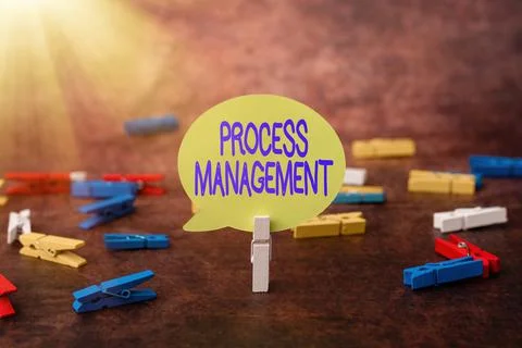 Text sign showing Process Management. Conceptual photo aligning processes with Stock-Fotos