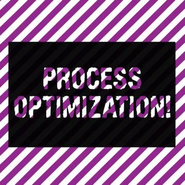 Text sign showing Process Optimization. Conceptual photo improves the processes Illustrazione stock