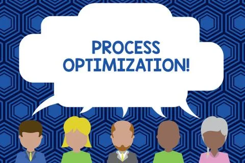Text sign showing Process Optimization. Conceptual photo Improve Organizations Illustrazione stock
