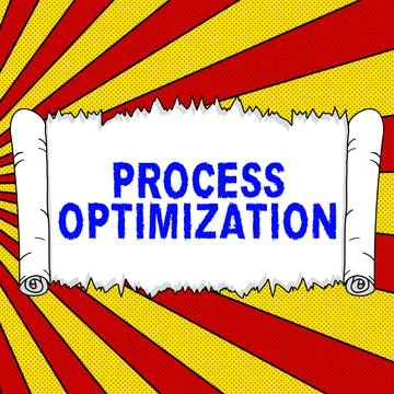 Text sign showing Process Optimization. Word Written on Improve Organizations Stock Illustration