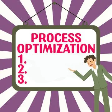 Text sign showing Process Optimization. Word Written on Improve Organizations Stock Illustration
