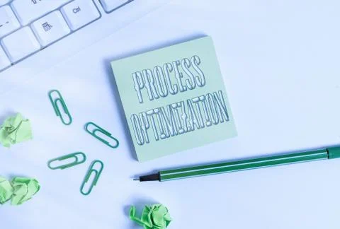 Text sign showing Process Optimization. Conceptual photo Improve Organizations Stock Photos