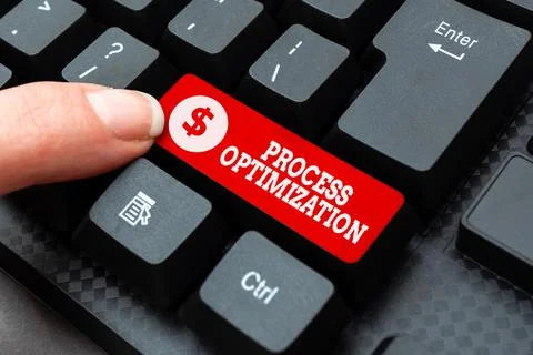 Text sign showing Process Optimization. Business concept improves the processes Stock Photos