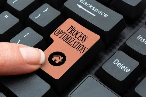 Text sign showing Process Optimization. Business idea Improve Organizations Stock Photos