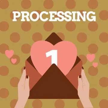 Text sign showing Processing. Conceptual photo Series of mechanical or chemical Stock Illustration