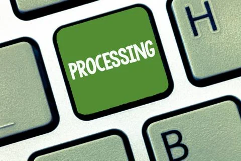 Text sign showing Processing. Conceptual photo Series of mechanical or chemical 스톡 사진