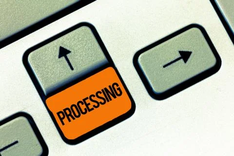 Text sign showing Processing. Conceptual photo Series of mechanical or chemic 스톡 사진
