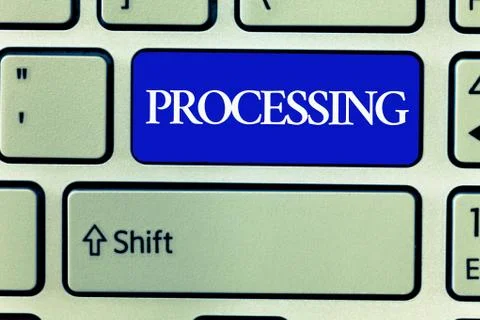Text sign showing Processing. Conceptual photo Series of mechanical or chemical 스톡 사진