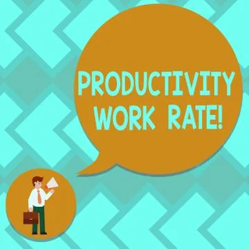 Text sign showing Productivity Work Rate. Conceptual photo assessment of the Stock Illustration