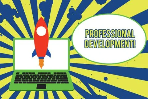Text sign showing Professional Development. Conceptual photo Learning to earn or Stock Illustration