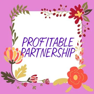 Text sign showing Profitable Partnership. Conceptual photo creating an Stock Illustration