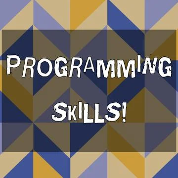 Text sign showing Programming Skills. Conceptual photo skills vital to write a 스톡 일러스트