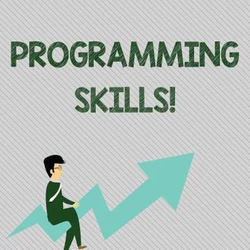 Text sign showing Programming Skills. Conceptual photo skills vital to write a 스톡 일러스트