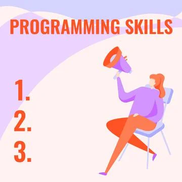 Text sign showing Programming Skills. Business overview skills vital to write a 스톡 일러스트