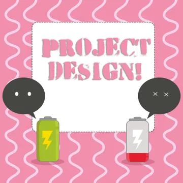 Text sign showing Project Design. Conceptual photo process of creating or Illustrazione stock