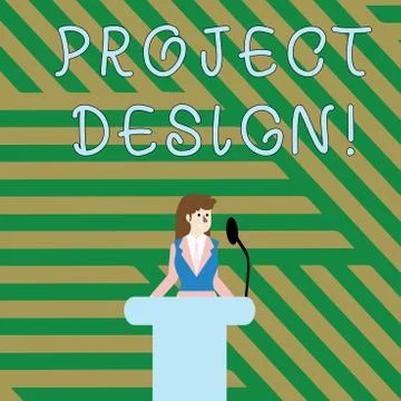 Text sign showing Project Design. Conceptual photo process of creating or Illustrazione stock