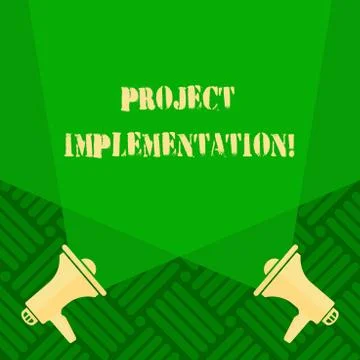 Text sign showing Project Implementation. Conceptual photo phase where visions Illustrazione stock