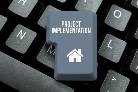 Text sign showing Project Implementation. Word Written on paying for start up in Stock Photos