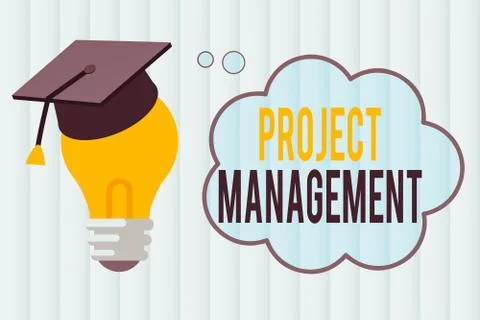 Text sign showing Project Management. Conceptual photo practice of the work of a Stock Illustration