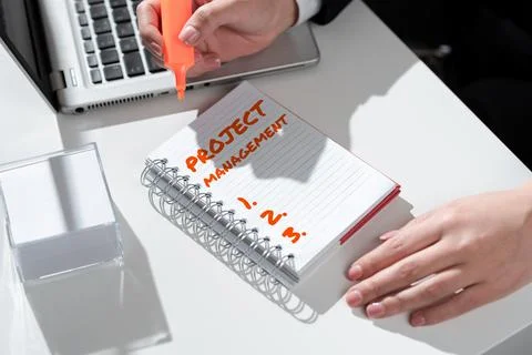 Text sign showing Project ManagementApplication Process Skills to Achieve 库存照片