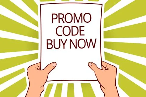 Text sign showing Promo Code Buy Now. Conceptual photo Giving great discount  Stock Illustration