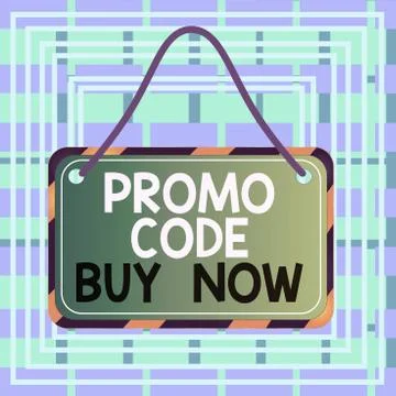 Text sign showing Promo Code Buy Now. Conceptual photo Giving great discount by Stock Illustration