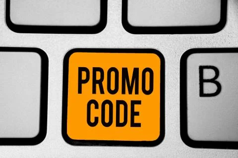 Text sign showing Promo Code. Conceptual photo digital numbers that give you Stock-Fotos