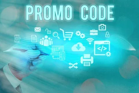 Text sign showing Promo Code. Conceptual photo letters or numbers that allows Stockfoto's