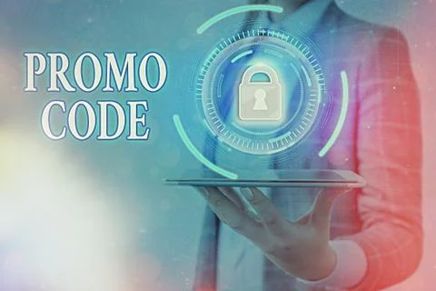 Text sign showing Promo Code. Conceptual photo letters or numbers that allows Stock Photos