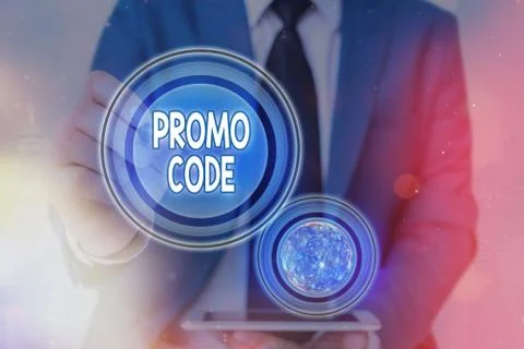 Text sign showing Promo Code. Conceptual photo letters or numbers that allows Stockfoto's
