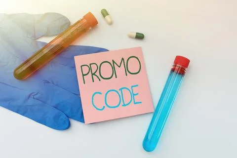 Text sign showing Promo Code. Conceptual photo letters or numbers that allows Foto stock