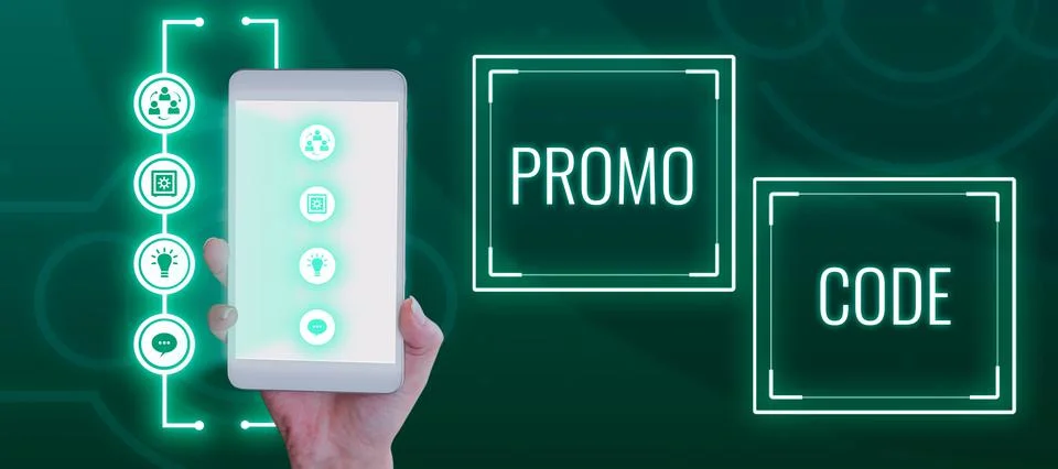 Text sign showing Promo Code. Concept meaning digital numbers that give you good Stock Photos