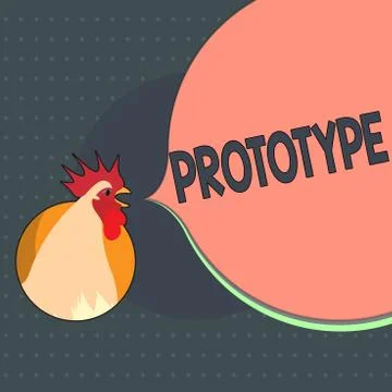 Text sign showing Prototype. Conceptual photo Preliminary project design version Illustrazione stock