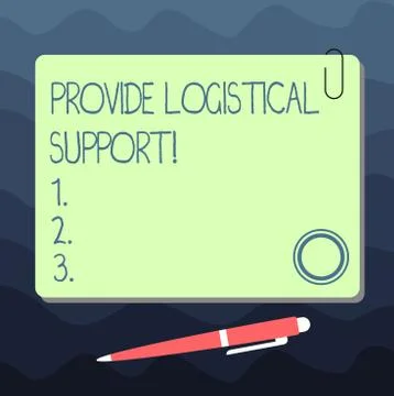 Text sign showing Provide Logistical Support. Conceptual photo Procurement and Stock Illustration