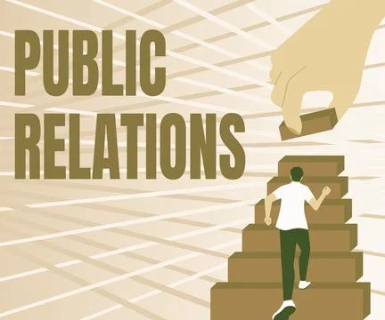 Text sign showing Public Relations. Concept meaning practice managing spread of Stock Illustration