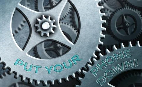 Text sign showing Put Your Phone Down. Conceptual photo end telephone connection Stock Illustration