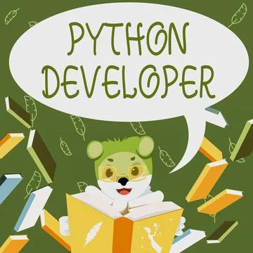 Text sign showing Python Developer. Internet Concept responsible for writing Stock Illustration
