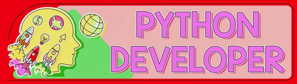 Text sign showing Python Developer. Conceptual photo employees are rewarded for Stock Illustration