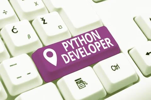 Text sign showing Python Developer. Internet Concept responsible for writing Stock Photos