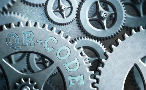 Text sign showing Qr Code. Conceptual photo the trademark for a type of matrix Illustrazione stock