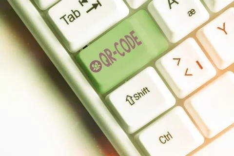 Text sign showing Qr Code. Conceptual photo the trademark for a type of matrix Foto stock