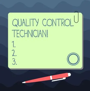Text sign showing Quality Control Technician. Conceptual photo Responsible for Stock Illustration