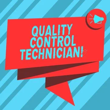 Text sign showing Quality Control Technician. Conceptual photo Responsible for Illustrazione stock