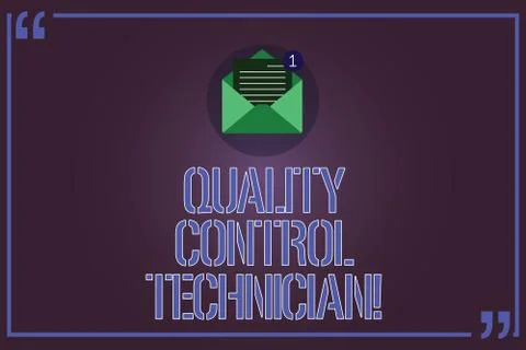 Text sign showing Quality Control Technician. Conceptual photo Responsible for Stock Illustration