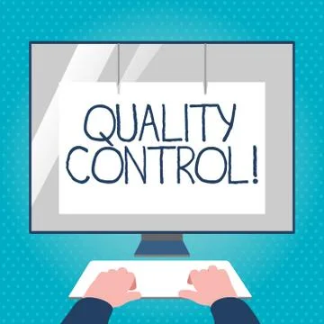 Text sign showing Quality Control. Conceptual photo system of maintaining Illustrazione stock