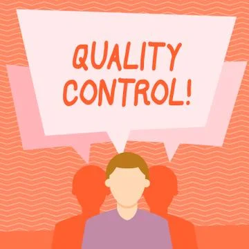 Text sign showing Quality Control. Conceptual photo system of maintaining Illustrazione stock