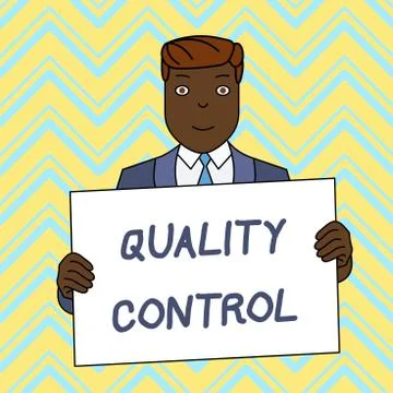 Text sign showing Quality Control. Conceptual photo insure that product or Stock Illustration