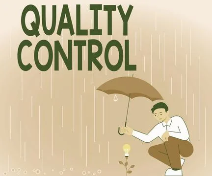 Text sign showing Quality Control. Word for insure that product or service sold Stock Illustration